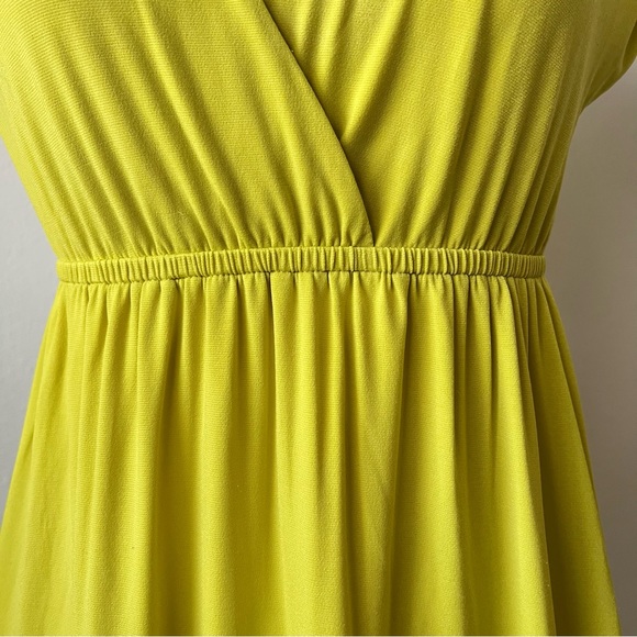 Oleg Cassini Yellow Maxi V-neck Vintage Dress for Women Small - Picture 4 of 7